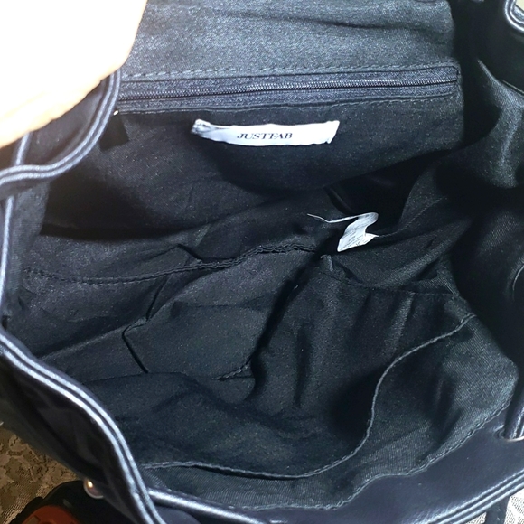 NWT Just Fab Black Quilted Backpack with Pearl Accents. - Picture 10 of 16